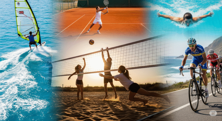 Grafika przedstawiająca sporty letnie